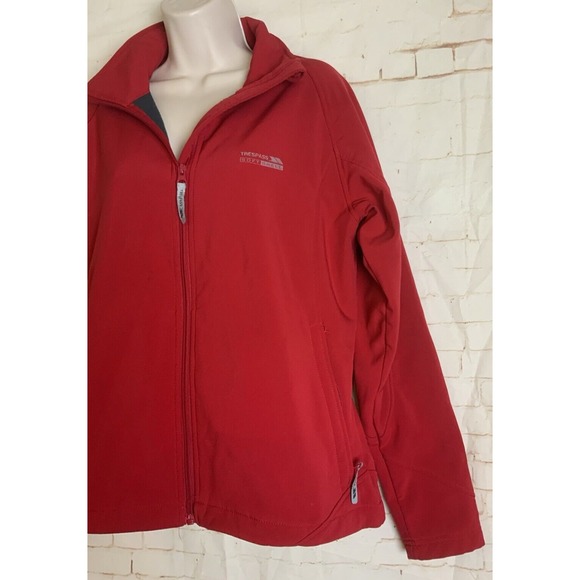 Trespass Womens Red Softshell Full Zip Wind Resistant Lightweight Jacket Size M - Picture 2 of 4